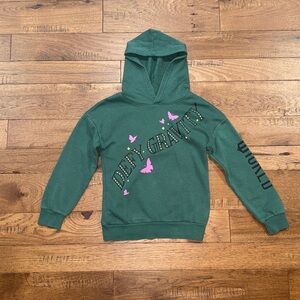 Girls Hybrid Wicked Defy Gravity Long-Sleeve Green Hooded Sweatshirt - Size M